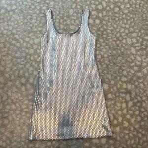 Bailey 44 Silver Sequin Sleeveless Dress